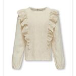 KOGGRACE L/S RUFFLE O-NECK TOP JRS