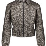 bomber jacket metallic leopard