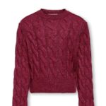 KOGCARLA LS SHORT CABLE O-NECK KNT