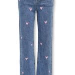 KOGJUICY WIDE LEG HEART EMB JEANS N