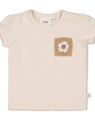 t-shirt met crochet zakje Flower ranch