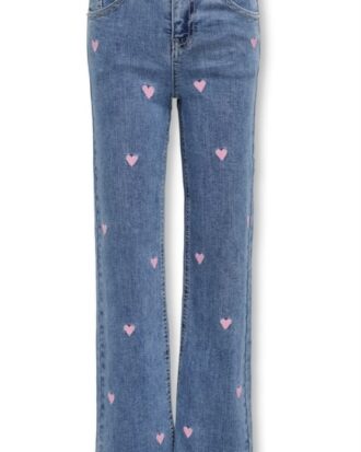 KOGJUICY WIDE LEG HEART EMB JEANS N