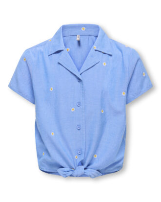 KOGMALOU SS EMB KNOT SHIRT WVN