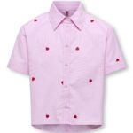 KOGNEW LINA SS STRIPE EMB SHIRT WVN