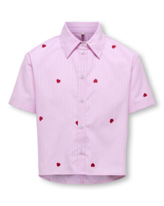 KOGNEW LINA SS STRIPE EMB SHIRT WVN
