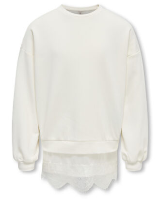 KOGSWANNA LS CREW SATEEN LACE BRU E