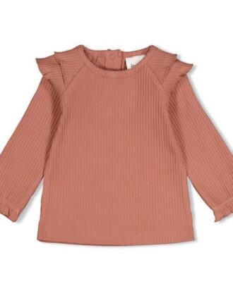 Longsleeve rib met ruches - Dress t