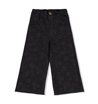 Jeans wide leg AOP - Moon Flowers