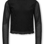 KOGJADA L/S RHINESTONE MESH TOP JRS