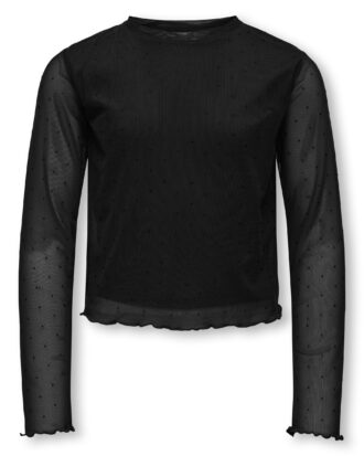 KOGJADA L/S RHINESTONE MESH TOP JRS
